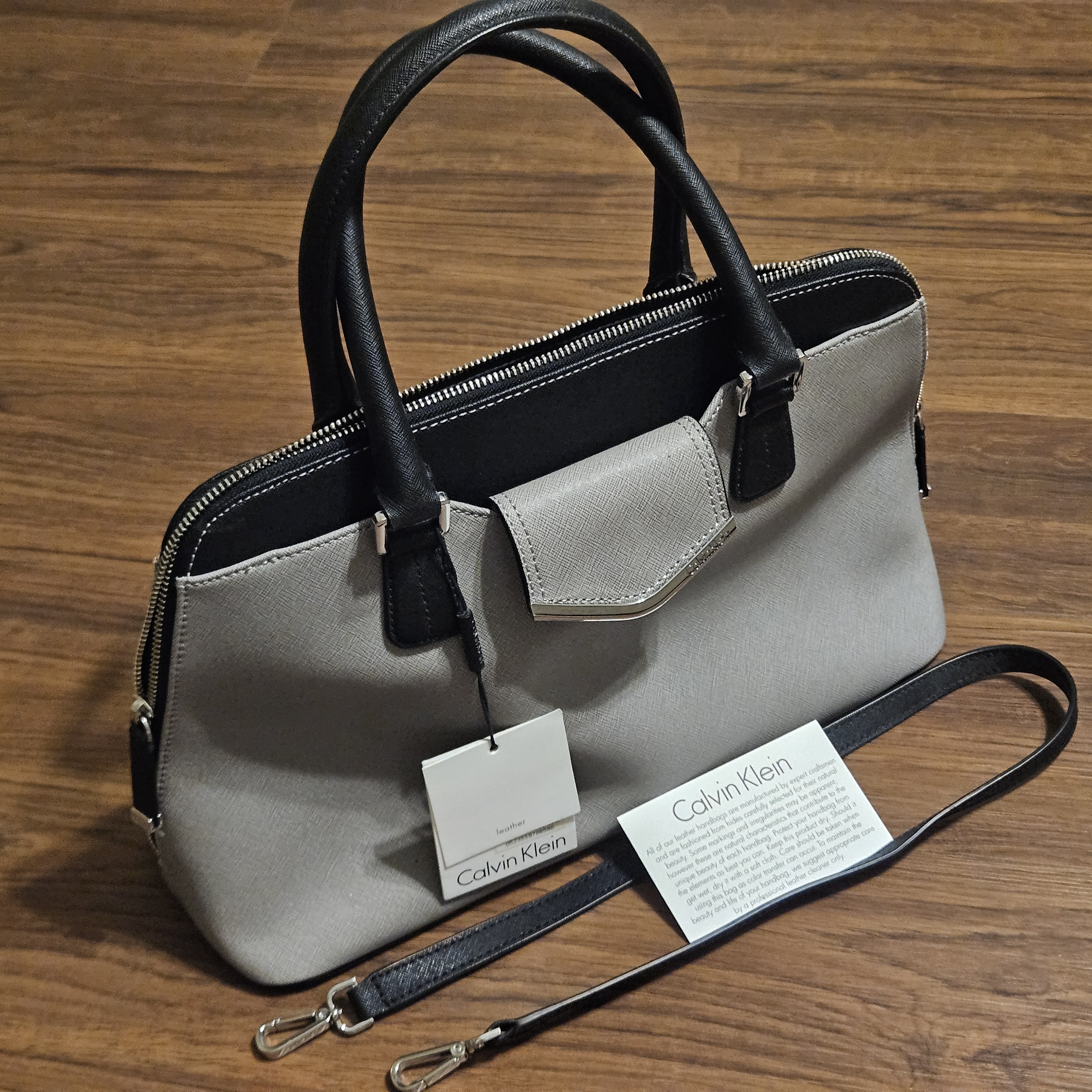 Calvin Klein Black And Gray Handbag New With Tags